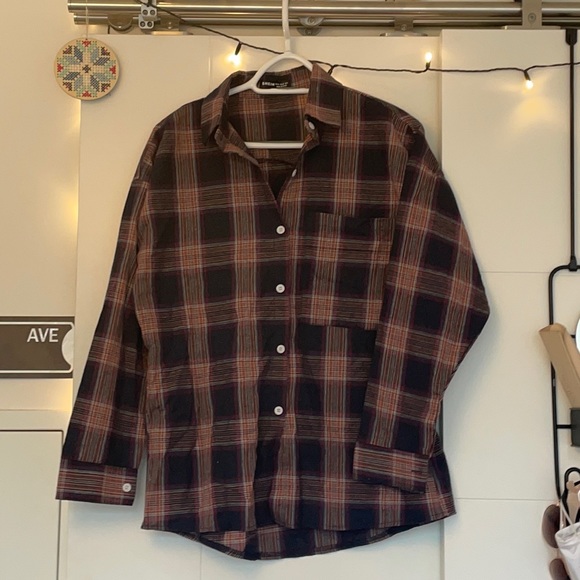 M NEW Plaid SHEIN Grunge Buttondown - Picture 1 of 1